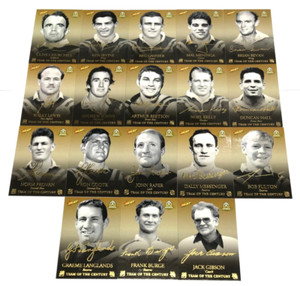 2008 NRL CENTENARY TEAM OF THE CENTURY FOIL SIGNATURE CHASE CARD FULL SET (18)
