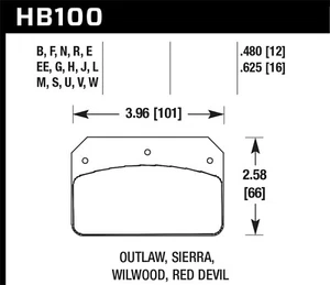 Hawk Performance HB100N.480 HP Plus Disc Brake Pad - Picture 1 of 2