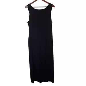 SL Fashions Dress 18 Black Maxi Strapless Draped Back Criss Cross Satin Detail - Picture 1 of 13
