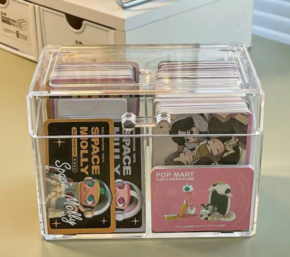 New One Piece Acrylic Transparent Card Storage Box Business Trading Collector  - Image 1 of 4