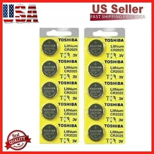 10 New Original Toshiba CR2025 CR 2025 3V LITHIUM BATTERY BR2025 DL2025 Watch - Picture 1 of 12