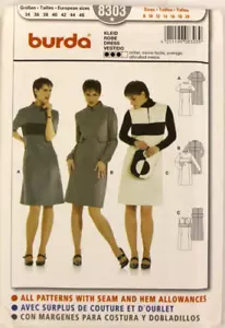 Burda 8303 Misses Kleid 8-10-12-14-16-18-20 Nähmuster in 3 Stilen OOP - Bild 1 von 2