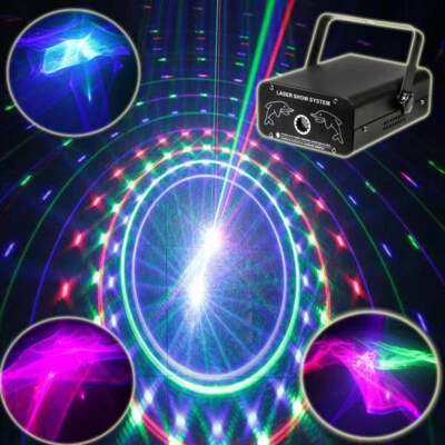 Mini RGB Animation Laser Projector Lights DMX ILDA DJ party Club Stage Light Mn - Image 1 of 4