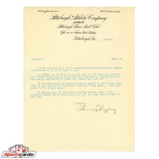Barney Dreyfuss Pittsburgh Pirates Signed Auto Letter to HOFer Fred Clarke JSA