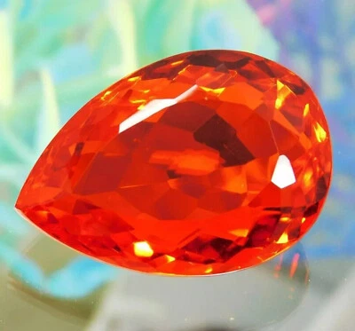 Large Orange Mexican Fire Opal 90+ Ct. Australian Pear Cut Loose Gemstone Foto 1 de 4