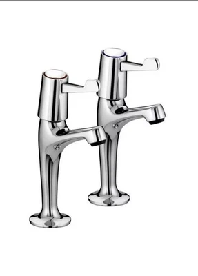 Bristan Lever Chrome Plated High Neck Pillar Taps - VAL2 HNK C CD - Image 1 of 2