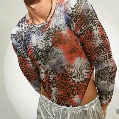 Men Gay sheer sexy String-Bodysuit Singlet Größe M  - Bild 1 von 4