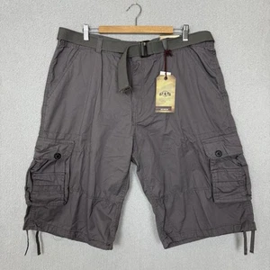 PJ Mark Cargo Shorts Men's Size 42 Hiking Fishing Camping Cotton Gray Belted NWT - Picture 1 of 12