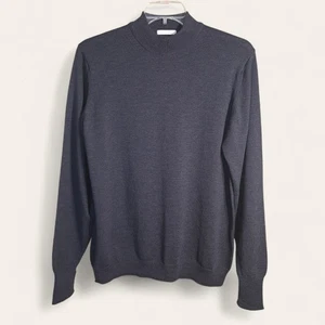 St Michael Marks & Spencer Men's Blue Gray Pull Over Sweater M 100% Merino Wool - Picture 1 of 7