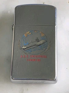 ZIPPO USS ENTERPRISE CVA (N) 65 VINTAGE 1971 LIGHTER USA NAVY LEER DESCRIPCIÓN - Foto 1 di 6