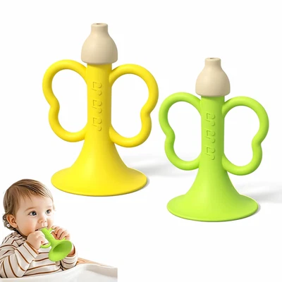 Детская труба игрушка 6-12 месяцев, силиконовый детский рожок выдувная игрушка с 2шт желтый Gr - Изображение 1 из 4
