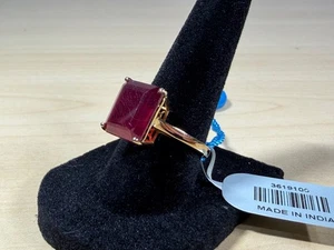 Vintage 10K Yellow Gold 8ct African Composite Ruby Cocktail Ring Size 7 - Picture 1 of 17