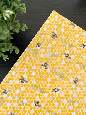 YELLOW BEES Design Tissue Paper Sheets Choose Size & Package Amount - Image 1 of 4