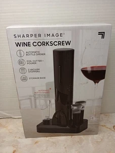Apribottiglie automatico per vino Sharper Image con taglierina per lamina e base di conservazione - Foto 1 di 6