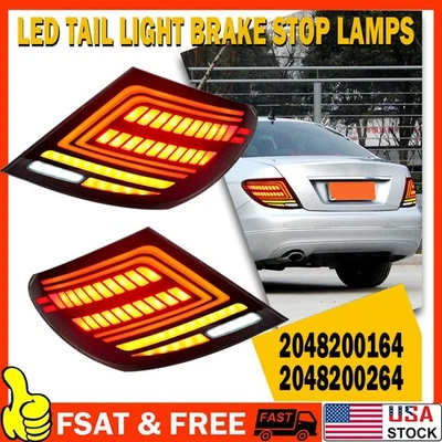 For Mercedes Benz W204 C200 C250 C300 LED Taillight Assembly Rear Lamp 2007-2014 - Image 1 of 4