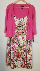 JESSICA HOWARD Plus Size Dress Set 22W Floral Wedding Party Cocktails Church NWT - Picture 1 of 10