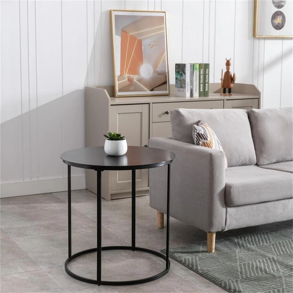 Boraam Landon Round Metal End Table - Dark Brown Finish - Image 1 of 1