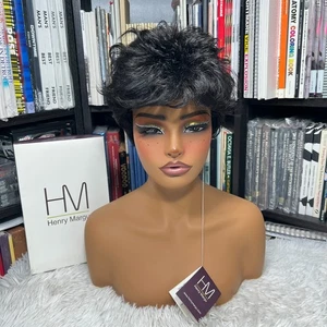 HENRY MARGU WIG TERESA 2366 1BR OFF BLACK W/ BLACK ROOTS - Picture 1 of 6