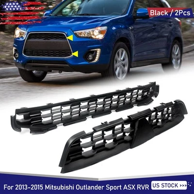 For 2013-2015 Mitsubishi Outlander Sport ASX Front Bumper Upper&Lower Grille 2Pc Foto 1 de 4