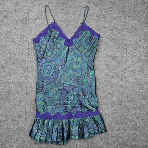 Vintage Victorias Secret Chemise Womens Small Gold Label Paisley Lace Ruffle - Picture 1 of 8