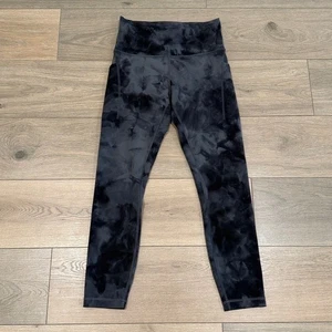 LULULEMON Diamond Dye Grey Wunder treno alto aderente con tasche 25" taglia 8 - Foto 1 di 12
