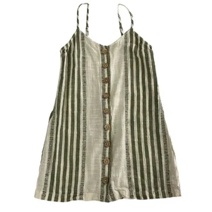 Rip Curl Womens Surf Stripe Button Mini Sun Dress Tunic Boho Indie Beach Size S - Picture 1 of 8