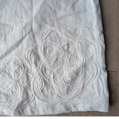 Falda Boden Mezcla de Lino Bordada Floral Línea A UK10 US6 Crema Informal Foto 1 de 4