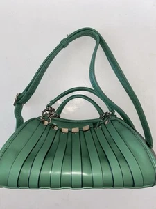 bellaluca Emerald Green Leather Tote Purse With Strap Used Once - Picture 1 of 18
