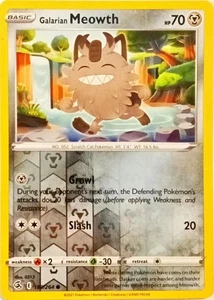 Galarian Meowth Fusion Strike Pokémon TCG 180/264 Reverse Holo Common ࿊ - Picture 1 of 2