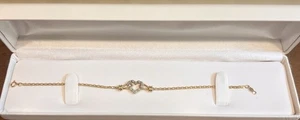 Vintage Heart Biller’s Jeweler’s 14k Yellow Gold Diamond Bracelet 2.6g - Picture 1 of 8