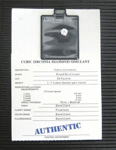 Cubic Zirconia CZ 1/4" Round 58 Facets Lindenwold's Jewelers - Picture 1 of 3