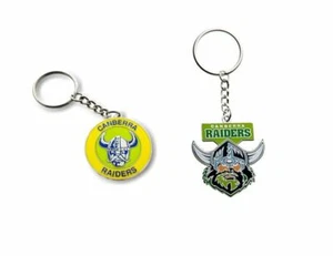 SET 2 CANBERRA RAIDERS NRL HERITAGE LOGO KEYRING & MASCOT KEYRING KEY RING - Bild 1 von 1