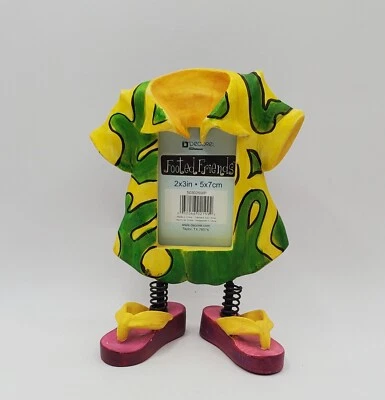 Footed Friends Picture Frame by Decorel   Vacation Hawaii Yellow Pink Sandal - Image 1 of 4