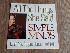SIMPLE MINDS - ALL THE THINGS SHE SAID 7" 1986 UK VIRGIN EX - Imagen 1 de 4