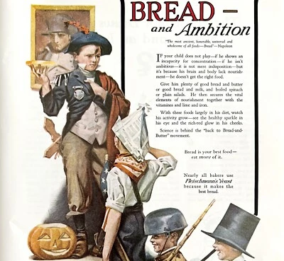 Fleischmann Bread Norman Rockwell 1979 Advertisement Halloween Pumpkin DWKK14 - Image 1 of 2