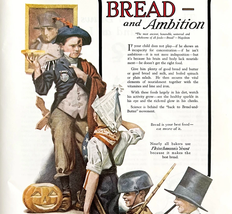 Fleischmann Bread Norman Rockwell 1979 Advertisement Halloween Pumpkin DWKK14 - Image 1 of 2