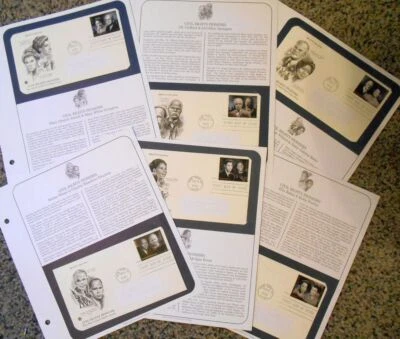 2009 Civil Rights Pioneers Sc 4384a-f set of 6 FDCs with PCS info page cachets - Image 1 of 4