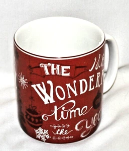 222 Fifth Christmas Tunes 24 oz. Large Porcelain Holiday Mug New - Picture 1 of 3