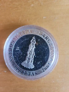 Münze Olympia Barcelona 1992. 2000 Ptas. Julian Carlos 1990 - Bild 1 von 2