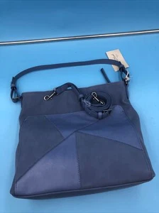 Universal Thread Women's Blue Leather Zip Closure Handbag Cross Body - Picture 1 of 9