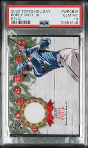 2022 Topps Holiday Relic Bobby Witt Jr #WRC-BW Gem Mint PSA 10 Royals Pop 2 - Picture 1 of 2