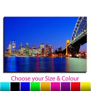 Australien Sydney Harbour Bridge einzelne Leinwand Wandkunst Bilddruck vp zz - Bild 1 von 11