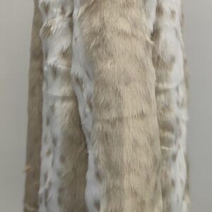 Veste à capuche moyenne longue pour femme faux renard à la mode imprimé léop