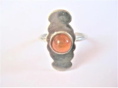 Anello Vero Argento Con Ambra, 2,26 G - Immagine 1 di 3