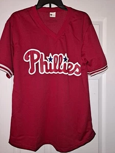 MLB Philadelphia Phillies V neck pullover short sleeve Jersey Adult SGA XL NWOT - Picture 1 of 3