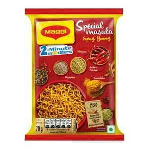MAGGI 2-Minute Vegetarian Special Masala Instant Noodles, 70 Gram, Pack - Picture 1 of 8