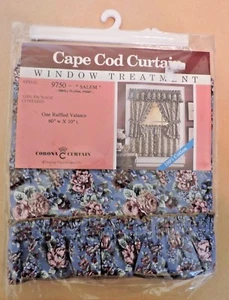 CAPE COD CURTAIN   RUFFLED VALANCE  60"w x 10"l    FLORAL PRINT   NEW IN PACKAGE - Picture 1 of 1