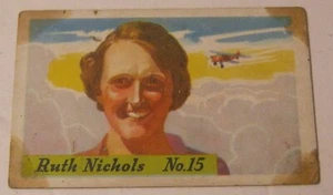 1930's H. J. HEINZ Aviator Series Trade Cards RUTH NICHOLS No. 15 Good Filler!! - Picture 1 of 2
