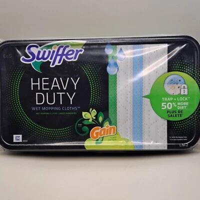 Paquete de 10 paños de fregona húmedos de alta resistencia Swiffer perfumados de ganancia NUEVO Foto 1 de 4