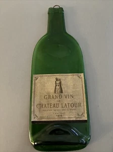 Grande Vin De Chateau Latour Glass Bottle Squashed - Wall Hanging / Cheese board - Picture 1 of 4